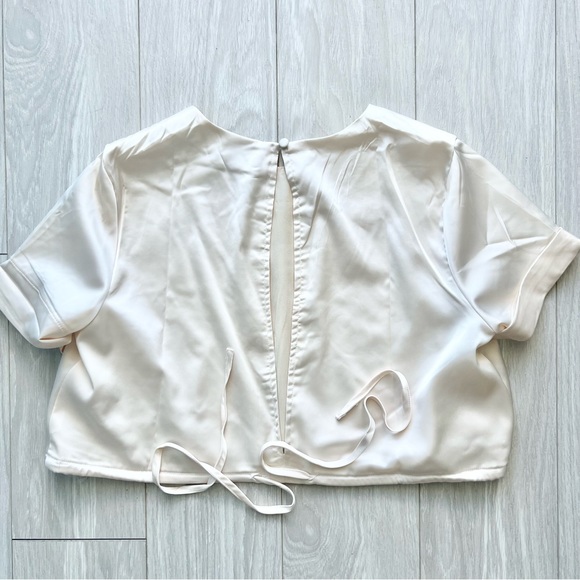 SKYLAR ROSE Two Piece Satin Wide Leg Drawstring Pant & Crop Top - Picture 6 of 12